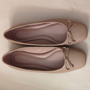 NEW Nordstrom Ballet Flats leather uppers Beige/ Brown / cognac- 8